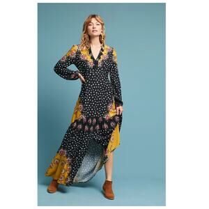 Farm Rio Floral-Blocked Maxi Dress Size XS